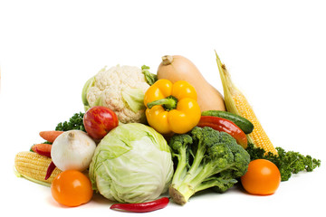 Fresh vegetables isolated.