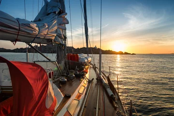 Crédence de cuisine en verre imprimé Naviguer sunset from sail boat