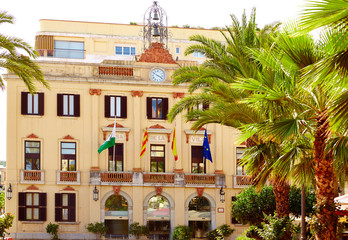 Naklejka premium Ayuntamiento Lloret de Mar at Verdaguer passeig