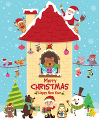 Vintage Christmas poster design