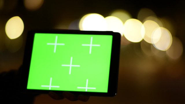 Tablet mit Tracking Screen und Bokeh