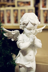 White porcelain figurine of angel