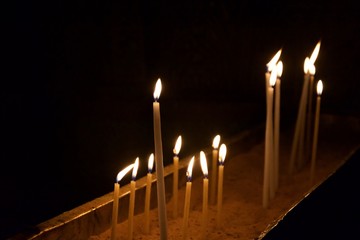 Kerzen in der Grabeskirche, Jerusalem, Israel