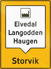 Norwegian road sign - Collective guide sign