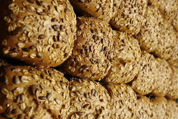 grain buns on griddle