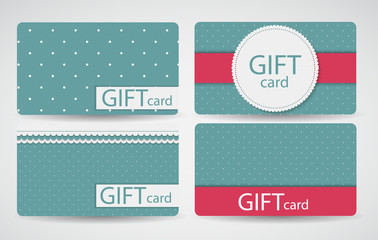 Abstract Beautiful Gift Card Design Set, Vector Illustration.