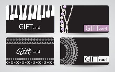 Abstract Beautiful Gift Card Design Set, Vector Illustration.