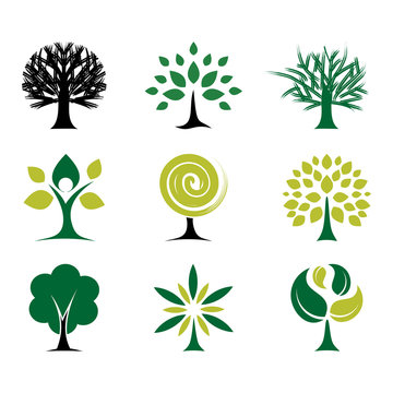 Tree and Plant Icon Collection Bundle Set