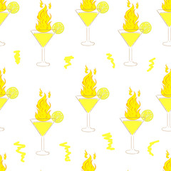 Seamless fiery cocktails