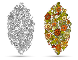 Henna paisley mehndi doodles tribal design element. 