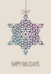 Happy holidays card with ornamental star, eps10 vector