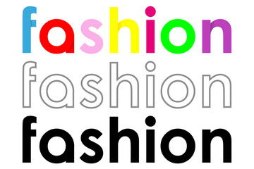 Icono plano texto fashion varios colores #1