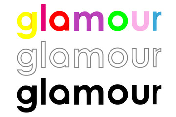 Icono plano texto glamour varios colores #1