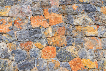 Close up Mixed Color of Stone Wall (Background)