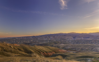 Sunset in the mountains Khizi.Azerbaijan