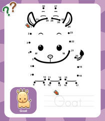 Vector Illustration of Education dot to dot game - Goat