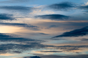 Naklejka na ściany i meble clouds on sky in the evening