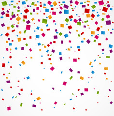 Colorful confetti on white background 