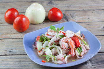Thai spicy seafood salad
