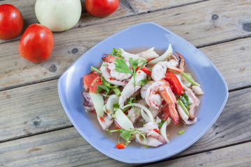 Thai spicy seafood salad