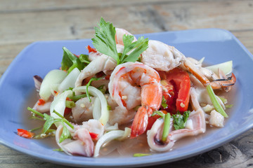 Thai spicy seafood salad