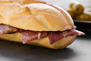 spanish serrano ham sandwich
