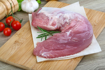 Raw pork fillet