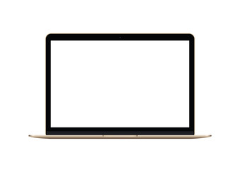 Laptops with blank screen isolated on white background
