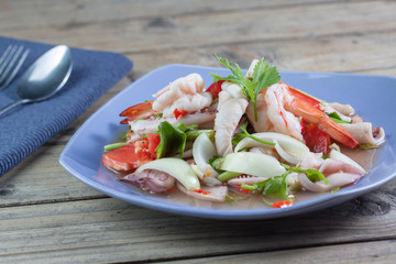 Thai spicy seafood salad