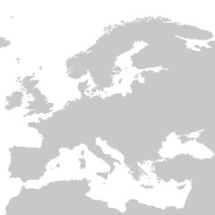 Grey map of Europe in the dot. Vector illustration
