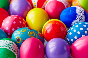 Easter eggs close-up