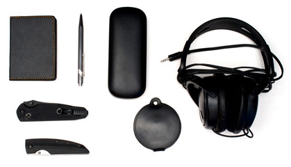 Set for man over white