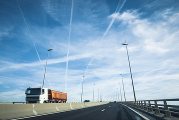 Traveling in highway