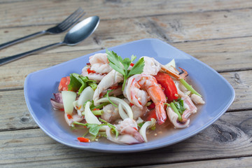 Thai spicy seafood salad