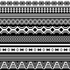 Seamless black and white indian pattern.