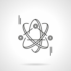 Atom model flat line vector icon