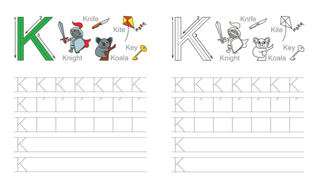 Tracing Worksheet For Letter K