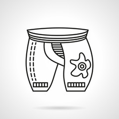 Black line cyclist shorts vector icon