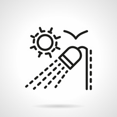 Garden shower black simple line vector icon. 