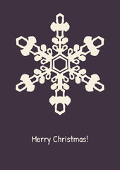 Abstract snowflake on color background. 