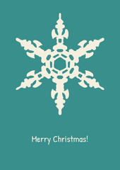 Abstract snowflake on color background. 