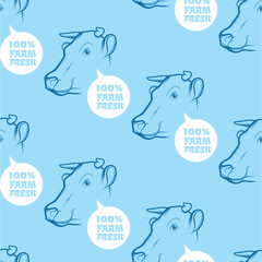 Seamless Pattern with cow
