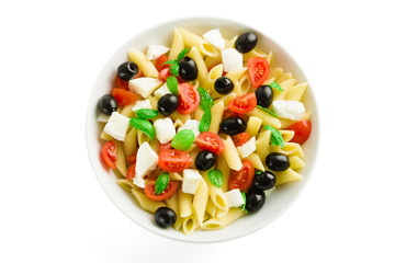 Pasta Salad Isolated on White