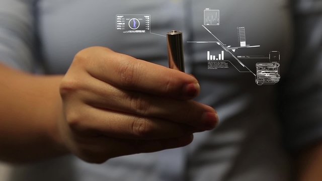 Battery with hologram