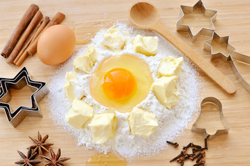 Christmas cookies preparation. Christmas holidays concept