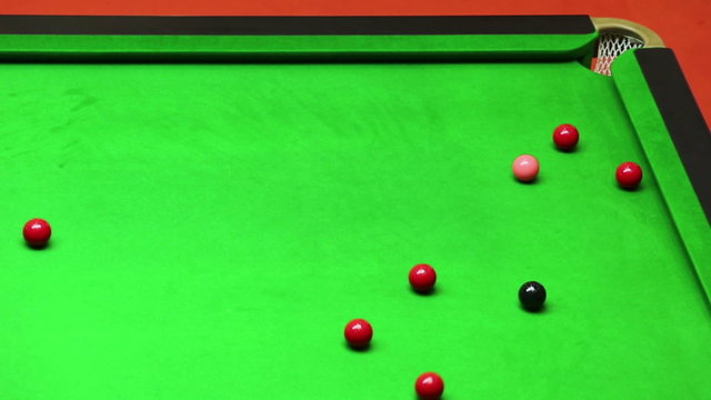 Mix shoot snooker ,sinking the ball on the break.