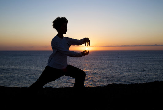 Tai Chi  At Sunset