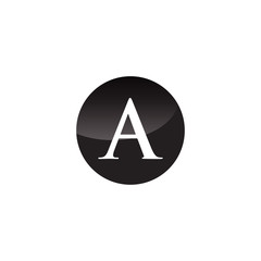 Simple Initial Logo Black and White Circle A