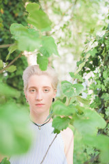 Half length portrait of young handsome caucasian blonde italian