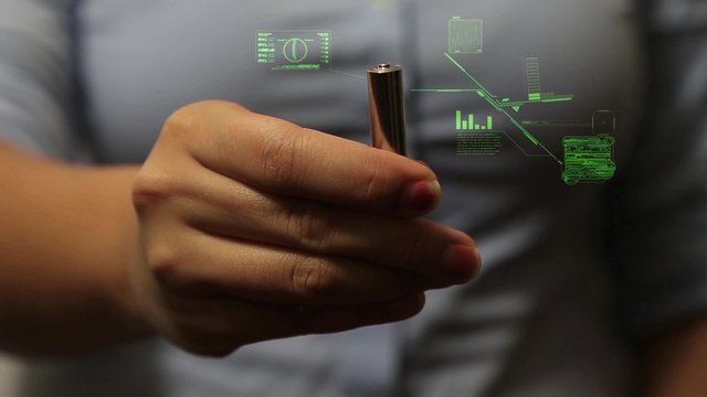 Battery with hologram